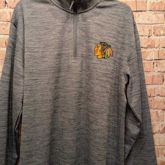 NHL Blackhawks Men's Pullover 1/4 Zip Size Small - Picture 3 of 13